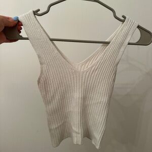 Brandy Melville white ribbed tank top rina